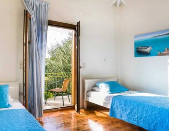 villa ostria lefkada greece modern twin bedroom with two single beds