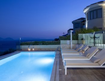 villa ostria vasiliki lefkada aria pool night view