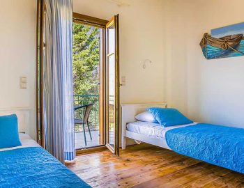 villa pelagos sivotavillas lefkada greece ionian islands modern twin bedroom with two single beds