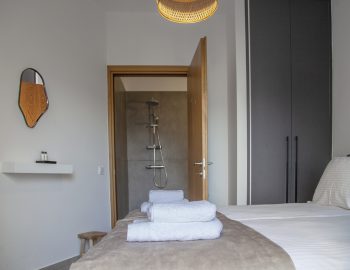 villa petalouda paleros greece bedroom with ensuite bathroom