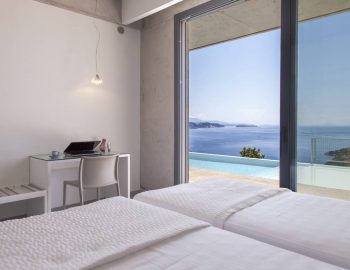 villa posidonia sivota lefkada greece twin bedroom with sea view