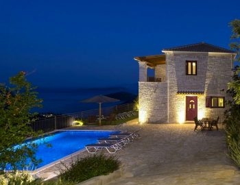 villa rodi mikros gialos lefkada greece evening