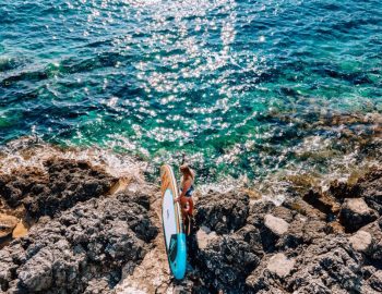 villa saphora ammouso lefkada greece surfing girl