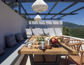 villa sky sivota lefkada greece outdoor dining table with breakfast