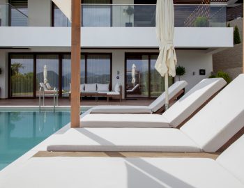 villa tessera zavia ressort syvota sunbeds pool white furniture
