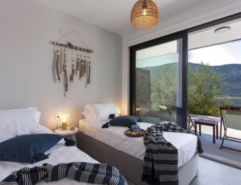 villa theia geni lefkada greece twin bedroom with outdoor access