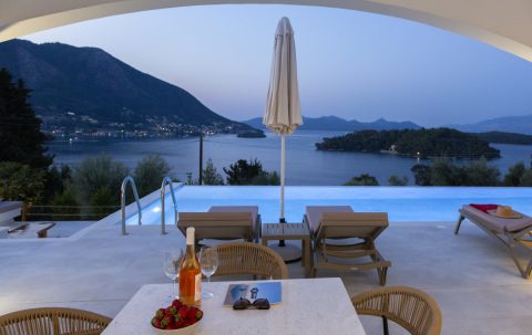 villa unique geni lefkada night view cover photo