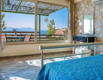villa votsalo sivota lefkada greece bedroom with double bed ljuxury furniture modern design amazing views