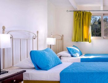 villa votsalo sivota lefkada greece luxury accommodation bedroom with two single beds modern furniture stylish design
