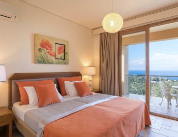 villa yellow stone kassipi cofu greece double bedroom with balcony