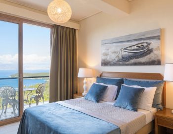 villa yellow stone kassipi cofu greece double bedroom with sea view