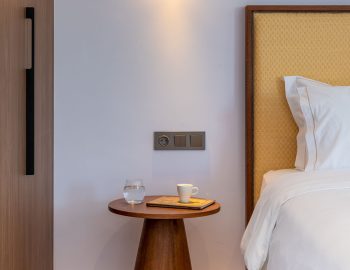 z4 luxury villa bita lefkada bed bedside table closet lights