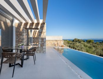 z4 luxury villa bita lefkada outdoor swimming pool sea view table chairs