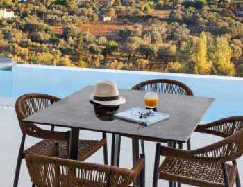z4 luxury villa bita lefkada table sitting area sea view trees
