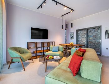 z4 luxury villa delta lefkada greece living room sofa tv chair table pillows