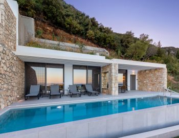 z4 luxury villa delta lefkada greece swimming pool building mountain